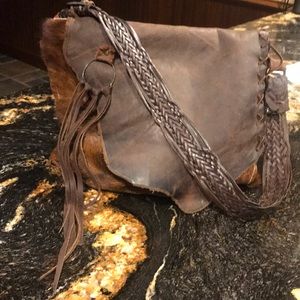 Leather Hide -Custom Made Messenger Bag-EUC